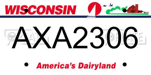 AXA2306 Wisconsin License Plate