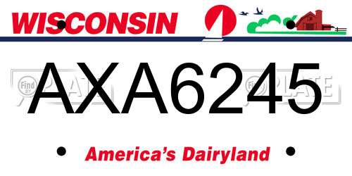 AXA6245 Wisconsin License Plate