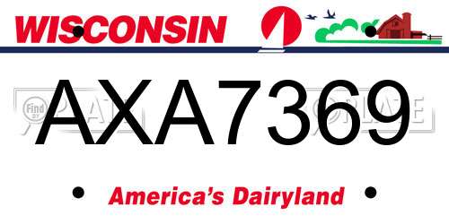 AXA7369 Wisconsin License Plate