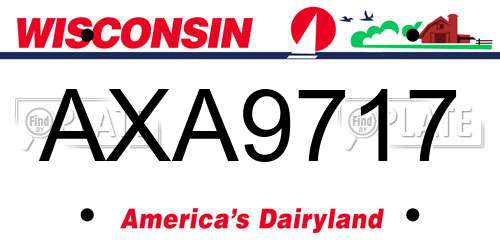 AXA9717 Wisconsin License Plate