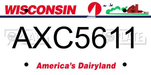 AXC5611 Wisconsin License Plate