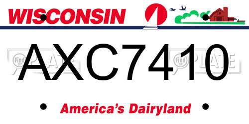 AXC7410 Wisconsin License Plate