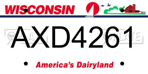 AXD4261 Wisconsin License Plate