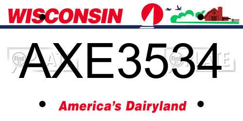 AXE3534 Wisconsin License Plate