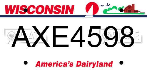 AXE4598 Wisconsin License Plate