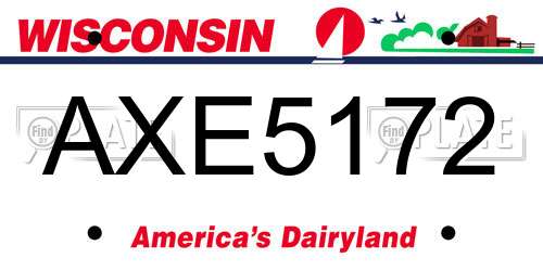 AXE5172 Wisconsin License Plate