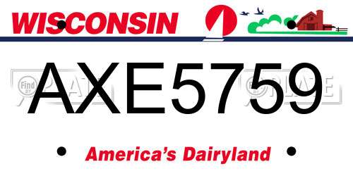 AXE5759 Wisconsin License Plate