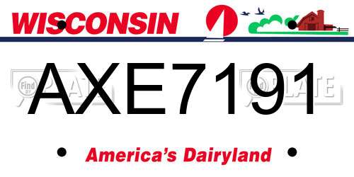 AXE7191 Wisconsin License Plate
