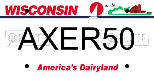 AXER50 Wisconsin License Plate