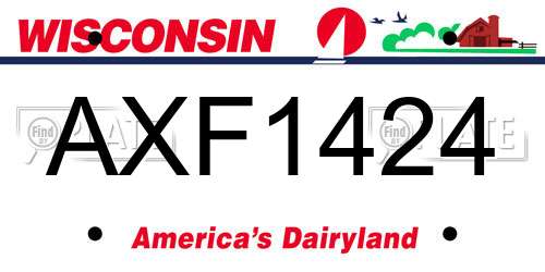 AXF1424 Wisconsin License Plate