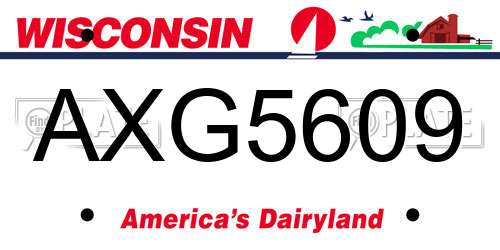 AXG5609 Wisconsin License Plate