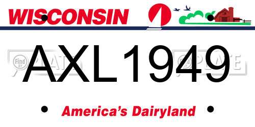 AXL1949 Wisconsin License Plate