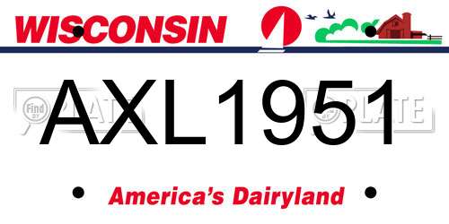 AXL1951 Wisconsin License Plate