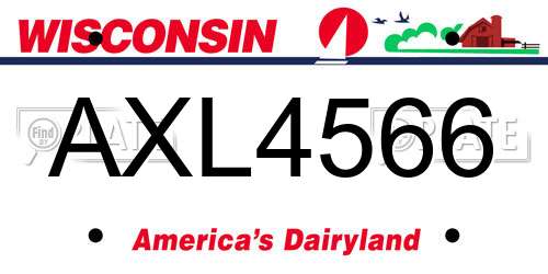 AXL4566 Wisconsin License Plate