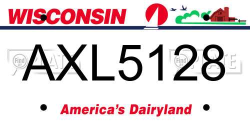 AXL5128 Wisconsin License Plate