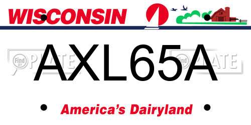 AXL65A Wisconsin License Plate
