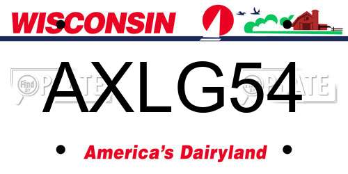 AXLG54 Wisconsin License Plate