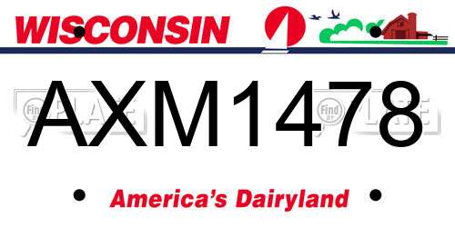 AXM1478 Wisconsin License Plate