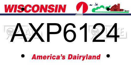 AXP6124 Wisconsin License Plate