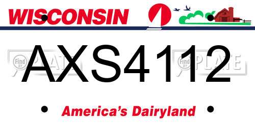 AXS4112 Wisconsin License Plate