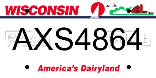 AXS4864 Wisconsin License Plate