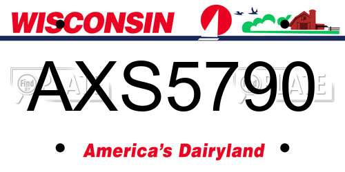 AXS5790 Wisconsin License Plate