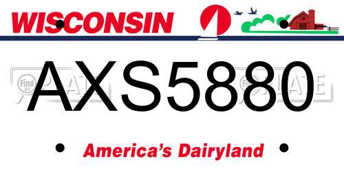 AXS5880 Wisconsin License Plate