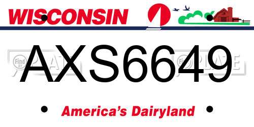 AXS6649 Wisconsin License Plate