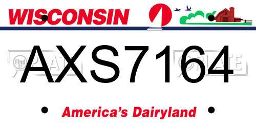 AXS7164 Wisconsin License Plate