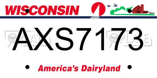 AXS7173 Wisconsin License Plate