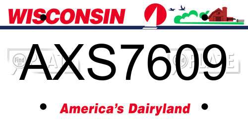 AXS7609 Wisconsin License Plate