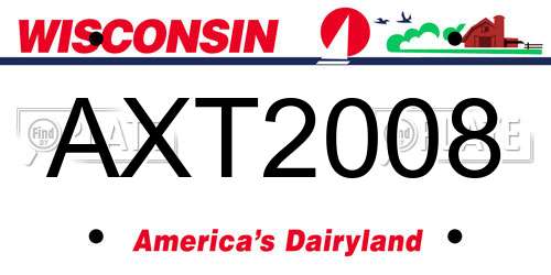 AXT2008 Wisconsin License Plate