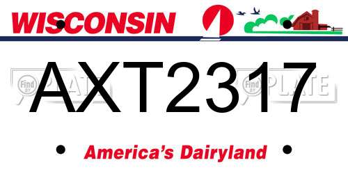 AXT2317 Wisconsin License Plate