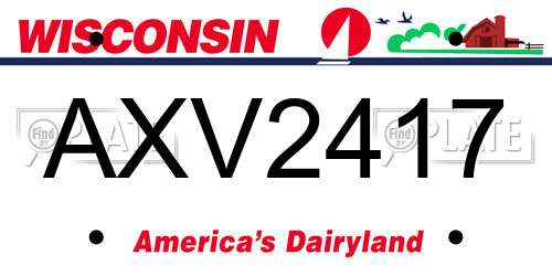 AXV2417 Wisconsin License Plate