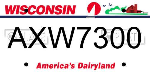 AXW7300 Wisconsin License Plate