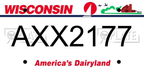 AXX2177 Wisconsin License Plate