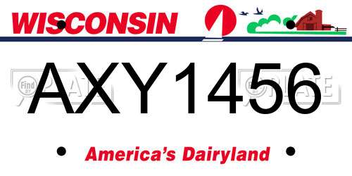 AXY1456 Wisconsin License Plate