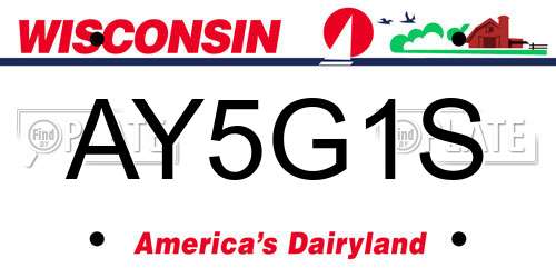 AY5G1S Wisconsin License Plate