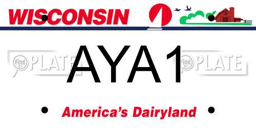 AYA1 Wisconsin License Plate