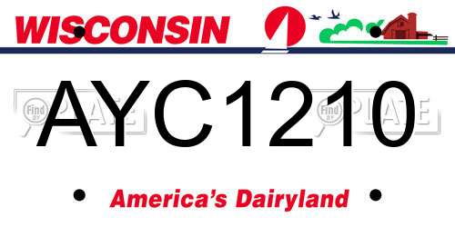 AYC1210 Wisconsin License Plate