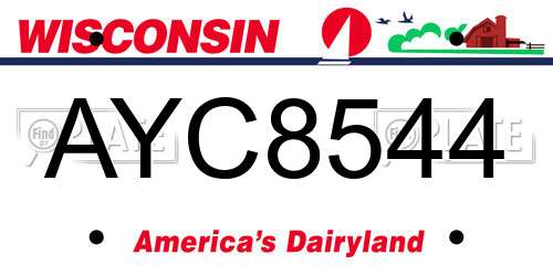 AYC8544 Wisconsin License Plate