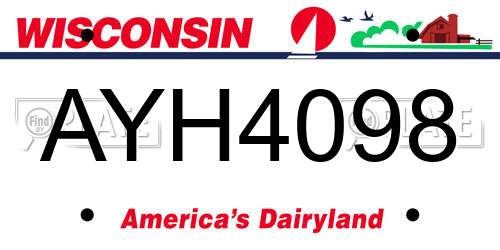 AYH4098 Wisconsin License Plate