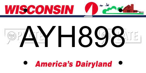 AYH898 Wisconsin License Plate