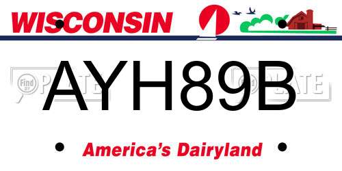 AYH89B Wisconsin License Plate