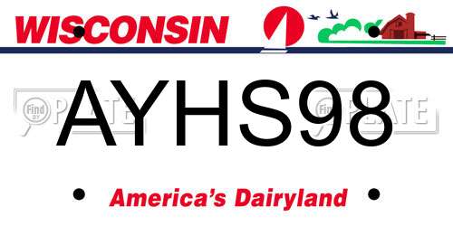 AYHS98 Wisconsin License Plate