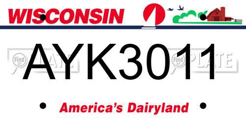 AYK3011 Wisconsin License Plate