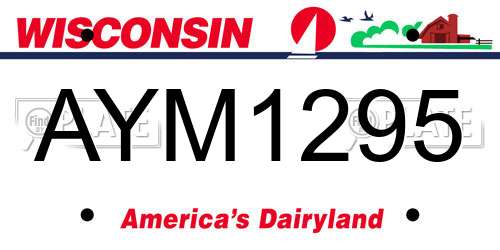 AYM1295 Wisconsin License Plate