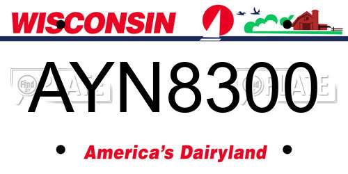 AYN8300 Wisconsin License Plate