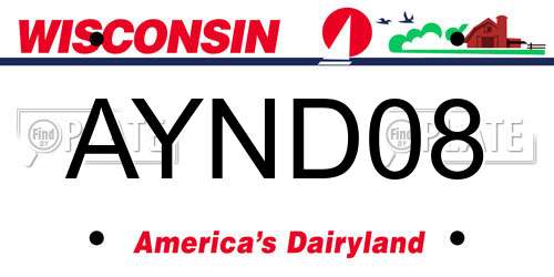 AYND08 Wisconsin License Plate