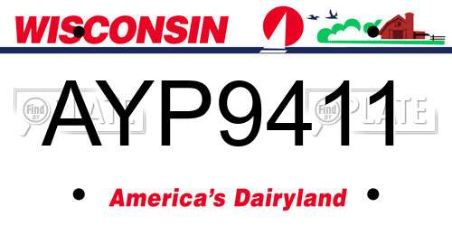 AYP9411 Wisconsin License Plate
